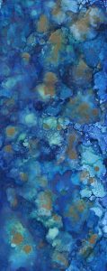 Blue and Gold - Alcohol Ink- 6 X 15 - $120