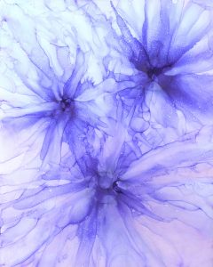 Light Purple Flowers - Alcohol Ink - 11 X 14 - Sold