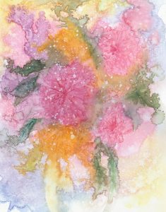 Pink Petunias Watercolor 10 X 14- $150