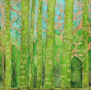 Bamboo Forest - Alcohol Ink - 12 X 12 - Sold - Print Available