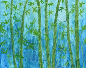 Bamboo Moon - Alcohol Ink - 16 X 20 - $300