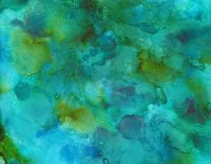 Blue Green Waters - Alcohol Ink - 11 X 14 - $140