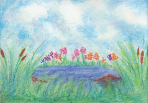 By the Pond - Oil Pastel - 8 X 12 - $95