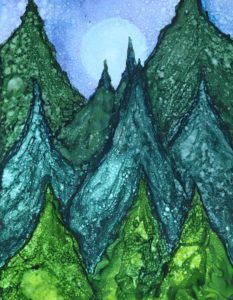 Enchanted Forest - Alcohol Ink - 9 X 12 - Sold - Print Available