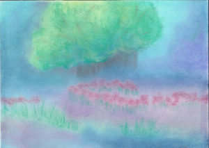 Iris Meadow - Pastel - 9 X 12 - $140