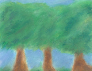 Sister Trees - Oil Pastel - 11 X 14 - $120