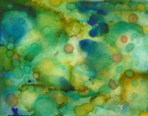 Tyler's Birthday - Alcohol Ink - 4 X 5 - Sold - Print Available
