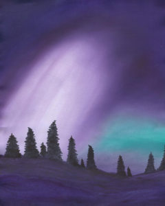 Alaskan Lights - Watercolor - 16 X 20 - $240