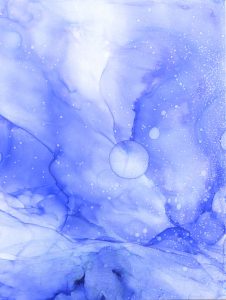 Connor's Blue Moon - Alcohol Ink - 5 X 6 - Sold - Print Available