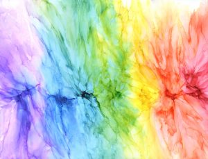 Flowering Rainbow - Alcohol Ink - 18 X 24 - $350