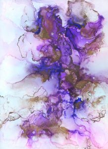 Lavender Nebula - Alcohol Ink - 9 X 12 - $140