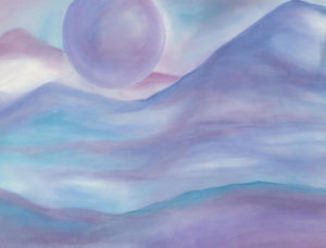 Moon Planet - Watercolor - 20 x 25 - $200