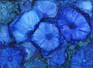 Morning Glories - Alcohol Ink - 9 X 12 - $140