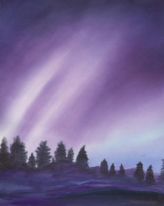 Northern Lights Sky - Watercolor - 20 X 25 - $375