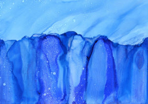 Owen's Blue Mountains - Alcohol Ink - 5 X 7 - Sold - Print Available