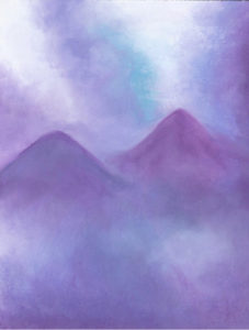 Purple Misty Mountains - Oil Pastel - 11 X 14 - $150