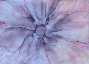 The Eye of a Flower - Alcohol Ink - 12 X 16 - $150