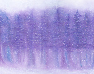 Winter Snow - Oil Pastel - 11 X 14 - Sold - Print Available