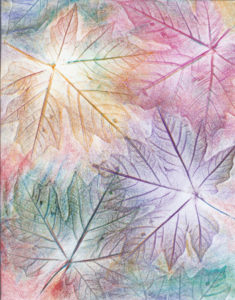 Rainbow Maple Leaves - Crayon - 8 x 11 - $80