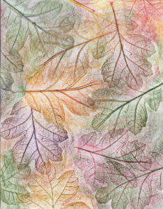 Autumn Oak Leaves - Crayon - 8 x 11 - $80
