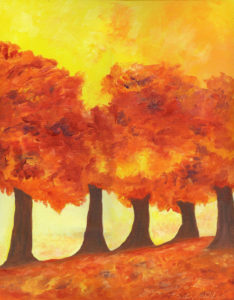 Autumn's Trees - Acrylic 16 X 20 - $350