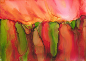Pamela's Birthday - Alcohol Ink 5 X 7 - Sold - Print Available