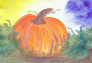 Pumpkin Harvest - Watercolor - 12 x 17 - $150