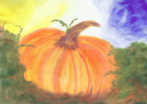 Pumpkin Patch - Watercolor 12 x 17 - $150