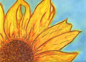 Sunshine Flower - Alcohol Ink - 9 X 12 - $140