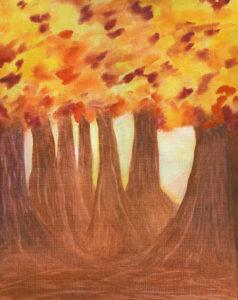 Woods in Autumn - Watercolor 16 X 20 - $250