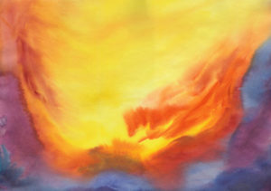 Dragon Fire - Watercolor - 12 x 17 - $185