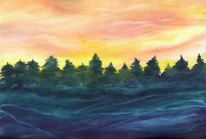 Morning Sunrise - Watercolor - 15 X 22 - $225