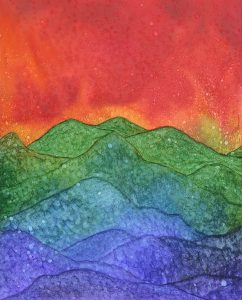 Rolling Hills _ Alcohol Ink - 11 X 14 - $160