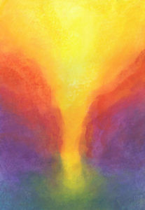 Sunset Mountains - Oil Pastel - 14 x 20 - $225