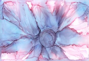 Flower in Bloom - Alcohol Ink 5 X 7 - Print Available