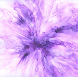 Flowered - Alcohol Ink 18 X 18 5 - $225