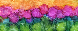 Flowers in May - Alcohol Ink 6 X 15 - Sold - Print Available