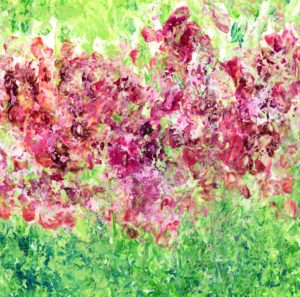 Rosy Flowers - Acrylic 12 X 12 - $170
