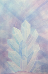 Crystals - Watercolor Veil Painting 14 X 20 - $400