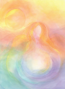 Mother Earth - Watercolor Veil Painting 14 X 21 - SOLD - Print Available