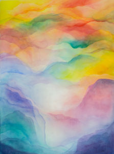 Mountains of Home - Watercolor Veil Painting 14 X 21 - SOLD - Print Available