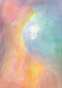 The Princess - Watercolor Veil Painting 14 x 21 - $350